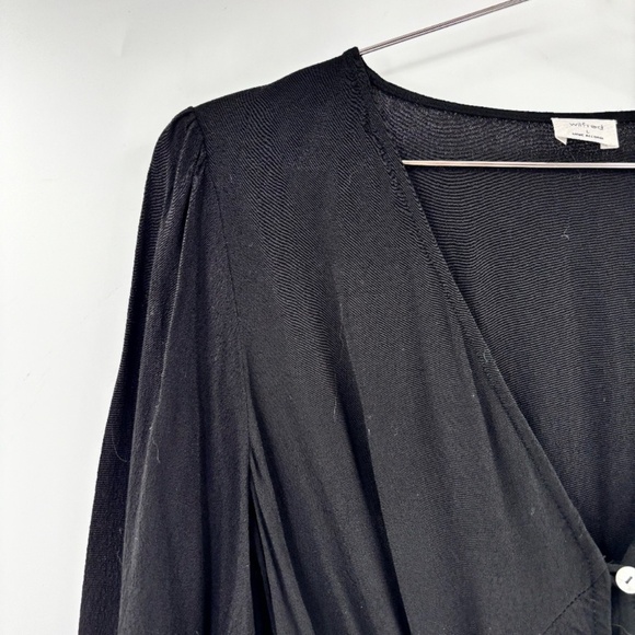 Wilfred Long Sleeve Button Down Midi Dress Black Size Large - Picture 4 of 10